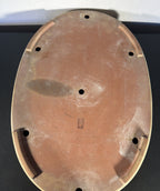 25x18x3 Inch Reiho Oval Bonsai Pot – Cream Glaze over Red Clay, Stamped Chop