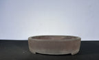 16x12x2.5 Inch Suishouen Oval Bonsai Pot – Grey-Brown Clay, Shallow Profile
