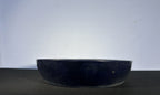 19.5x16x3.5 Inch Koyo Oval Bonsai Pot – Navy Blue Glaze, Signed and Sealed Base