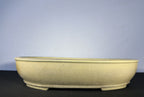 23x18x5 Inch Shuhou Oval Bonsai Pot – Speckled Cream Glaze, Incised Signature