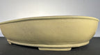 Shuhou speckled cream oval bonsai pot