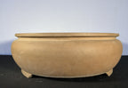 25x19x7 Inch Old Tokoname Oval Bonsai Pot – Warm Tan Clay, Deep Profile