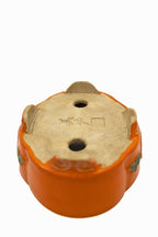 Small Mokka Orange Glazed Biko Kiln Japanese Bonsai Pot – Hand Carved Medallion, Chop and Nail Signed