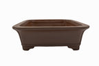 Medium Round Unglazed Japanese Bonsai Pot – Bigei Kiln, Hand Carved, Vintage, Chop and Nail Signed, Shiny Finish