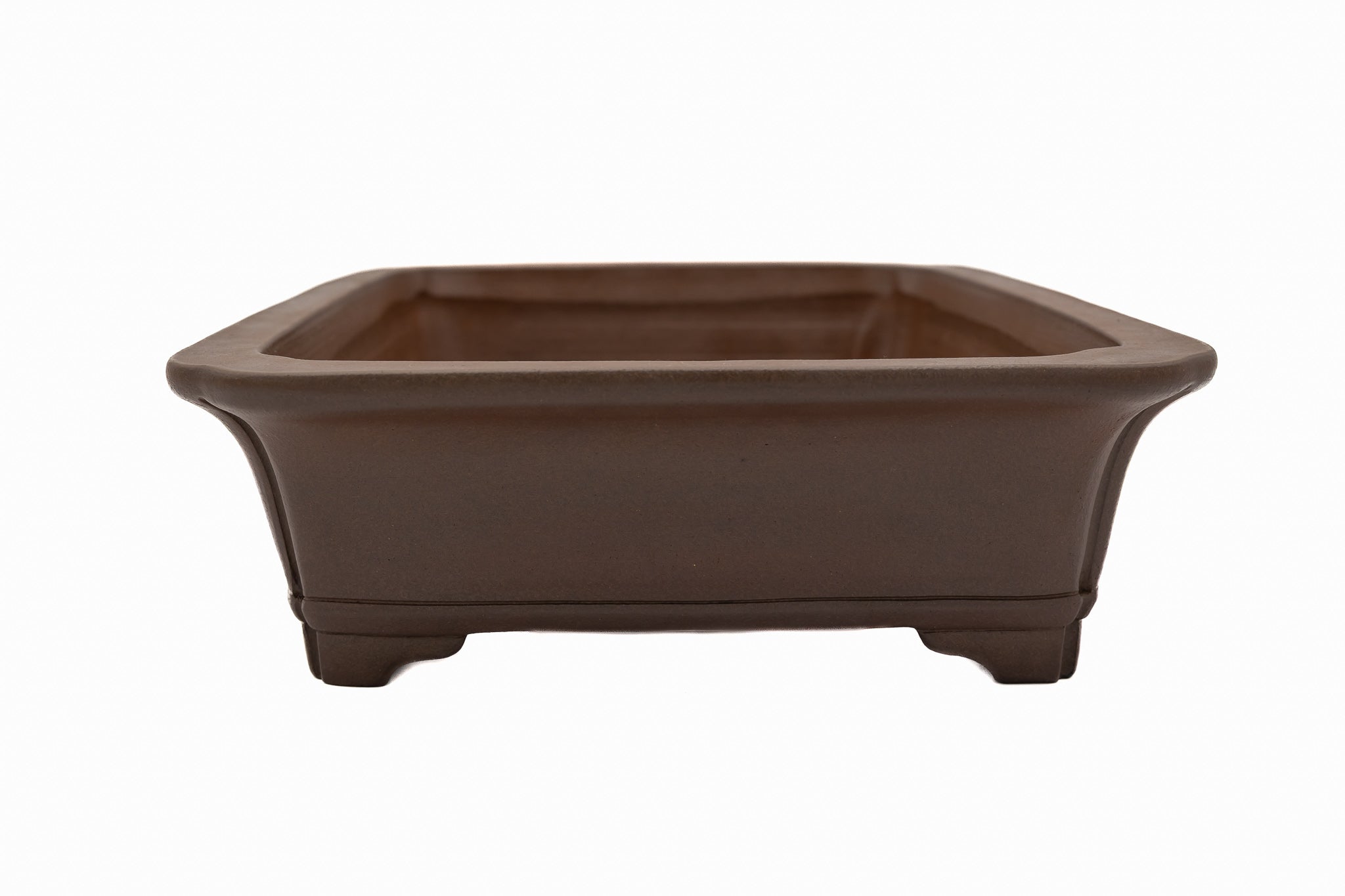 Medium Round Unglazed Japanese Bonsai Pot – Bigei Kiln, Hand Carved, Vintage, Chop and Nail Signed, Shiny Finish