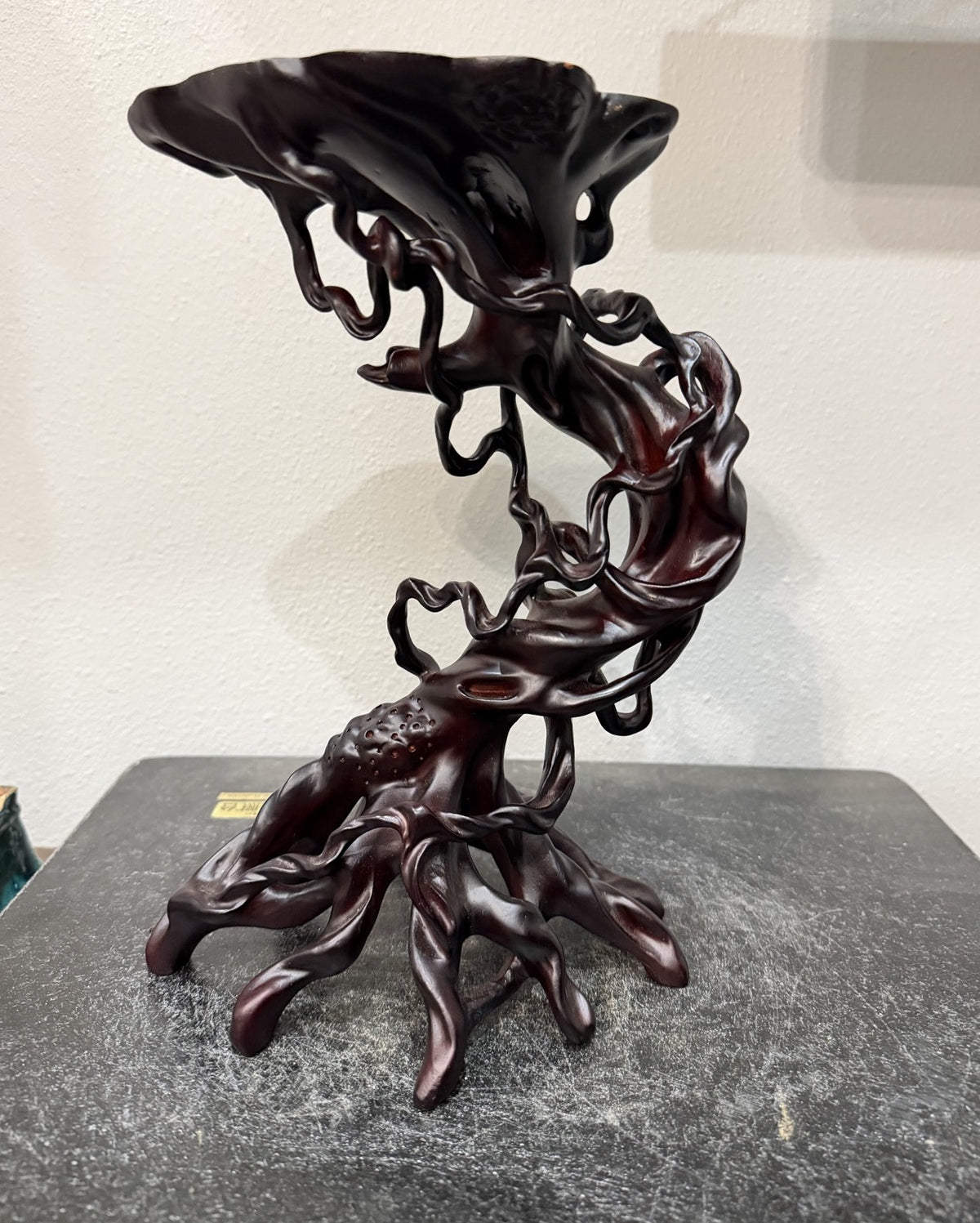 Hand-Carved Root Display Stand R7 - Tall Shohin Stand