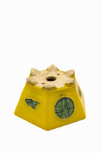 Small Hexagon Yellow Glazed Biko Kiln Japanese Bonsai Pot – Vintage Medallion, Chop and Nail Signed