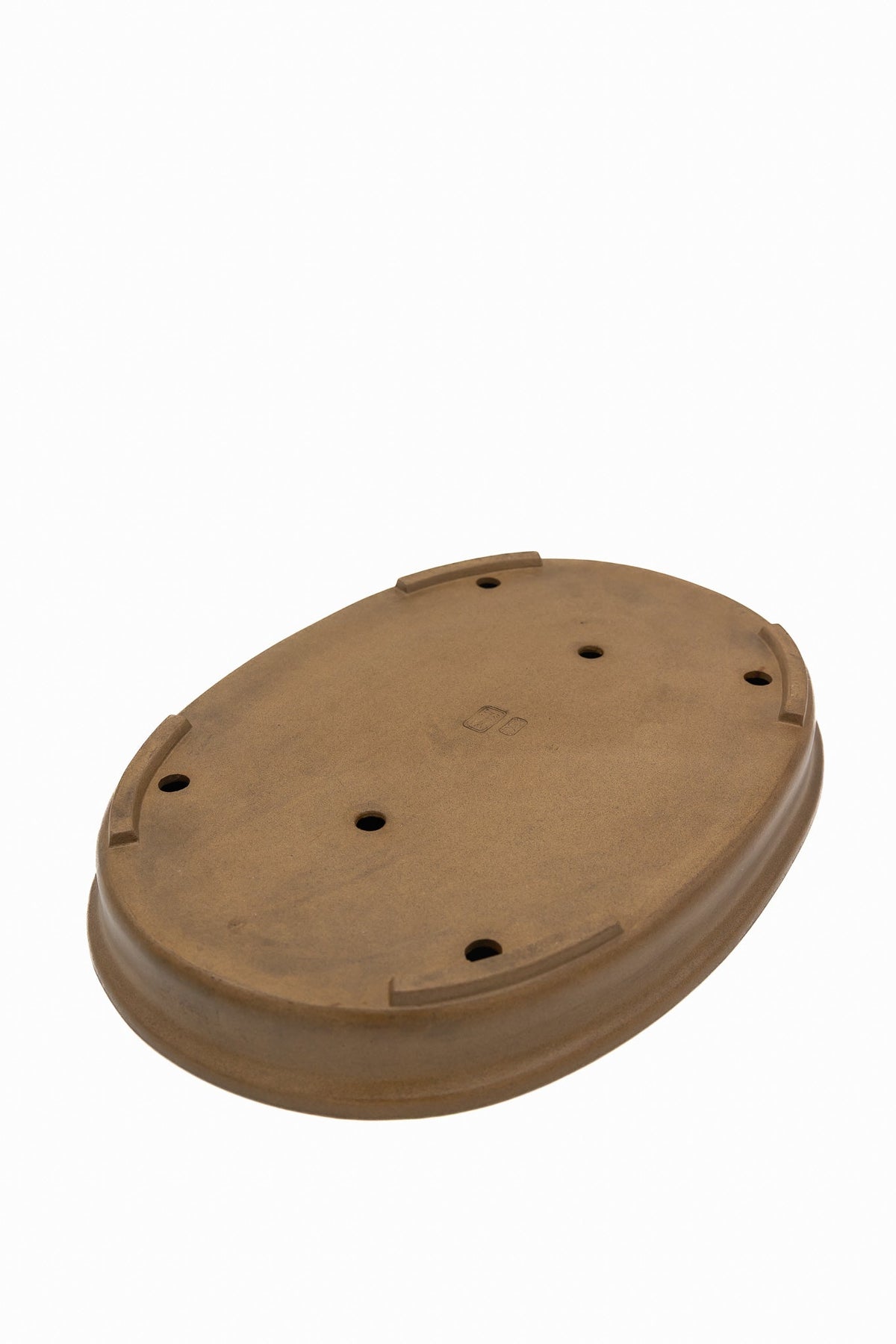 Large Oval Glazed Japanese Bonsai Pot – Suzuki Suzan Kiln Double Chop, Flared Thick Rim, Smooth Corners
