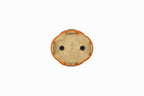 Small Mokka Orange Glazed Biko Kiln Japanese Bonsai Pot – Hand Carved Medallion, Chop and Nail Signed