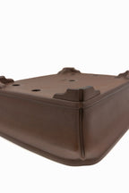 Large Rectangular Glazed Japanese Bonsai Pot – Gyouzan Kiln, Hand Formed, Thick Flat Rim, Chop and Nail Signed