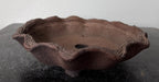 Ryugaku free-form round bonsai pot, angled view