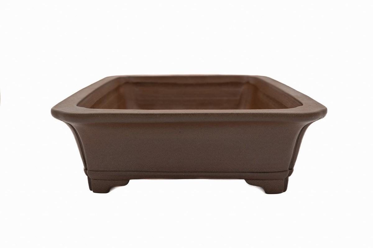 Medium Round Unglazed Japanese Bonsai Pot – Bigei Kiln, Hand Carved, Vintage, Chop and Nail Signed, Shiny Finish