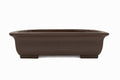 Large Rectangular Gyouzan Japanese Bonsai Pot – Bold Form, Inverted Flat Rim, 16x13x4.5 Chop