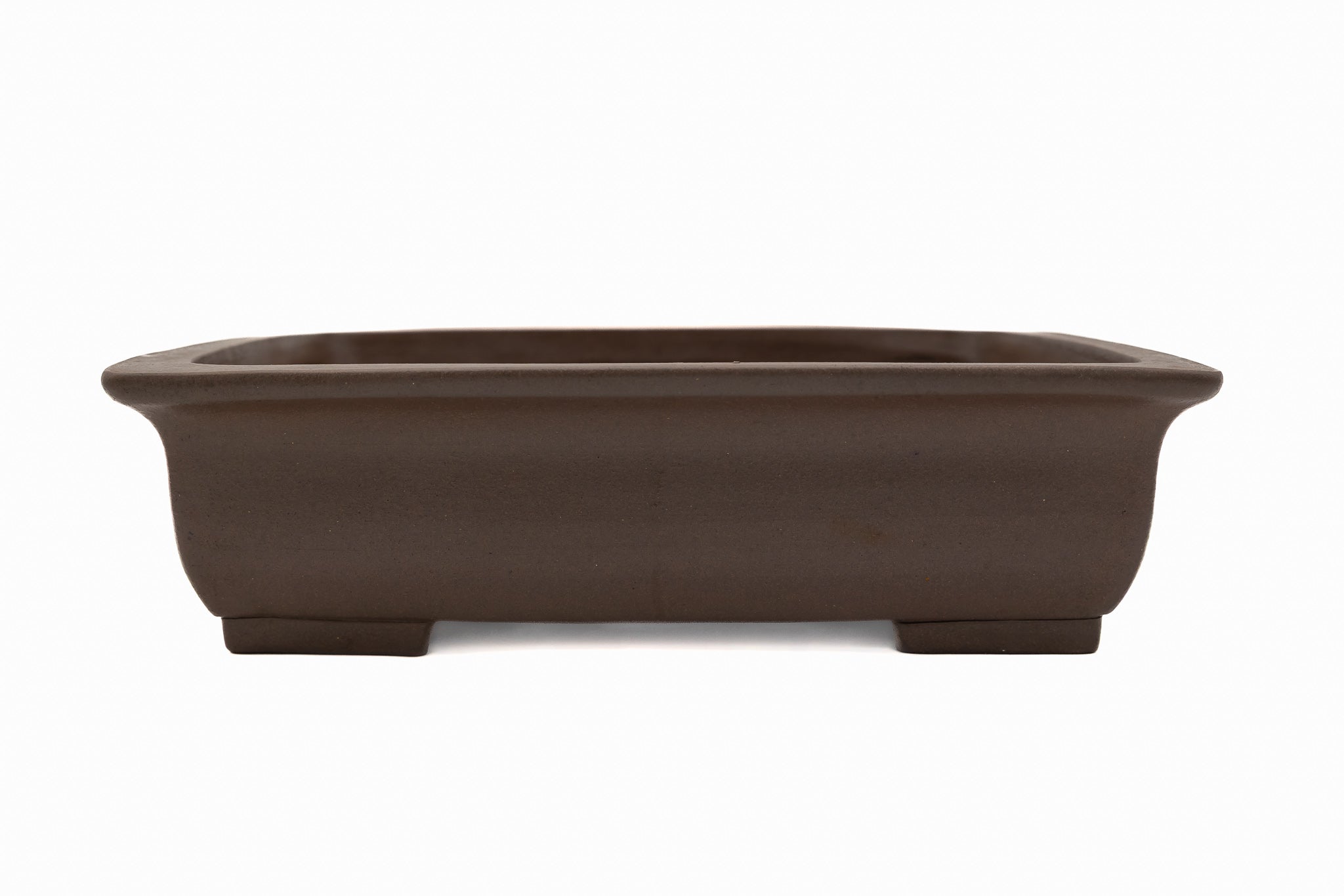 Large Rectangular Gyouzan Japanese Bonsai Pot – Bold Form, Inverted Flat Rim, 16x13x4.5 Chop