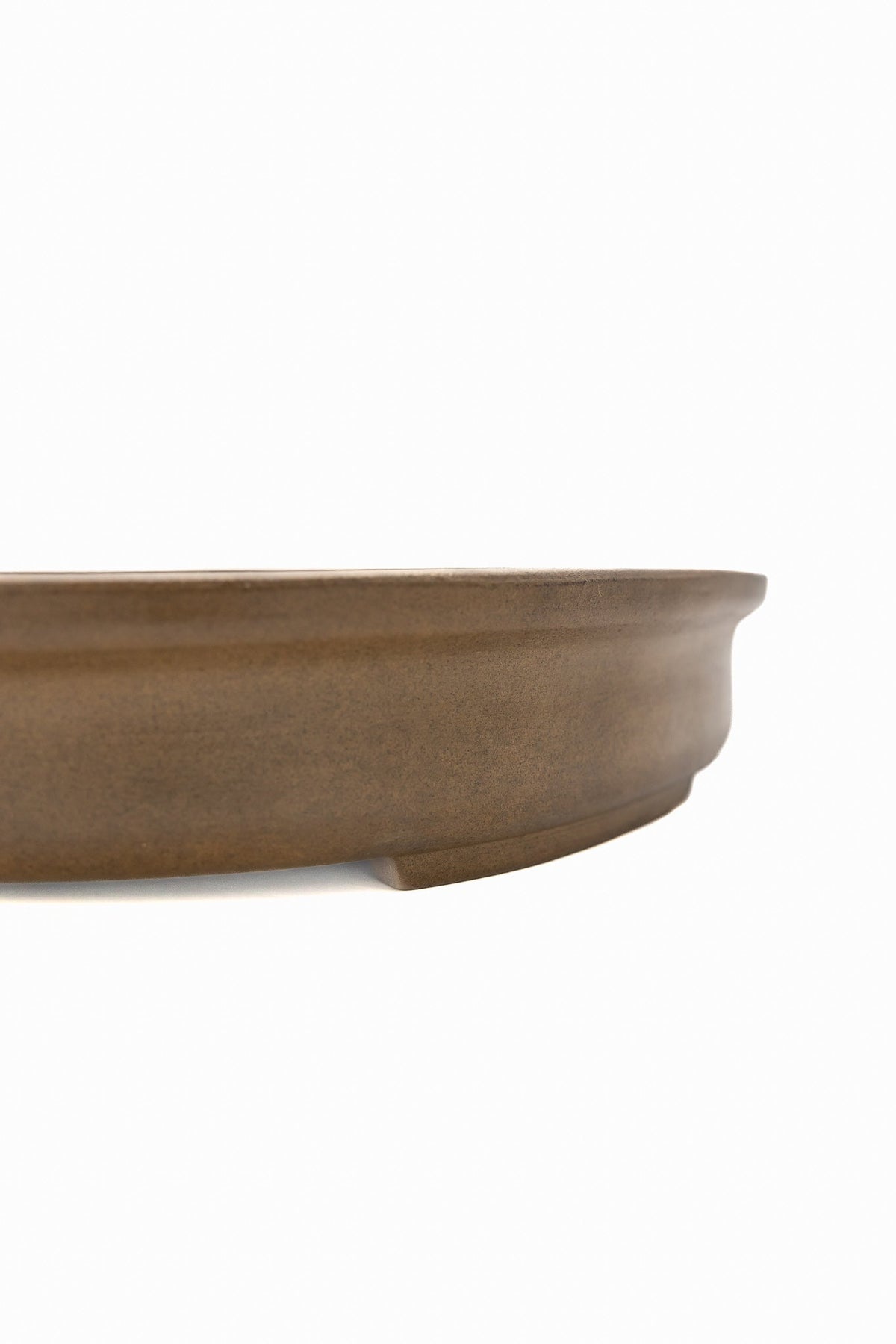 Large Oval Glazed Japanese Bonsai Pot – Suzuki Suzan Kiln Double Chop, Flared Thick Rim, Smooth Corners