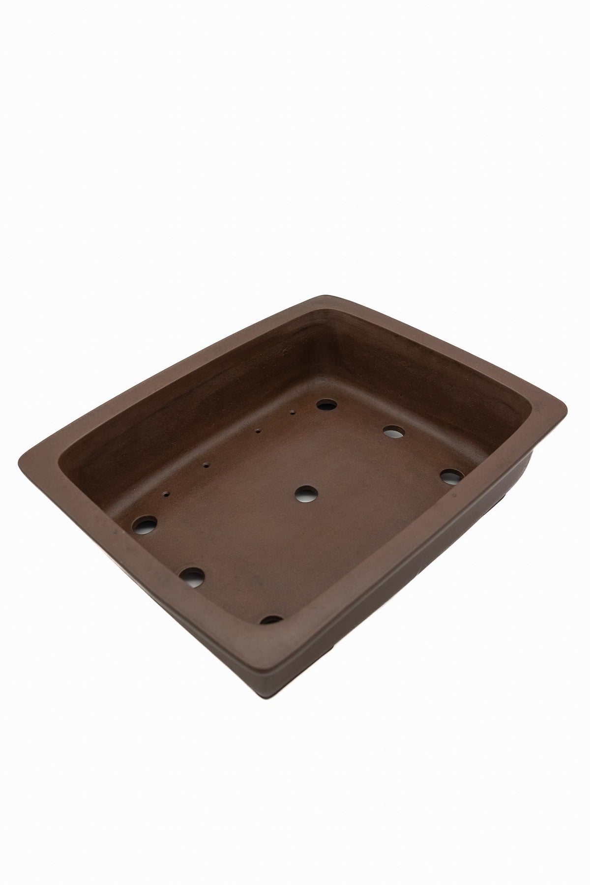 Large Rectangular Unglazed Gyouzan Japanese Bonsai Pot – Flared Rim, Masculine Chop, 18.5x16x4