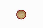 Small Round Red Glazed Biko Kiln Japanese Bonsai Pot – Vintage Medallion, Chop and Nail Signed, Bold Form