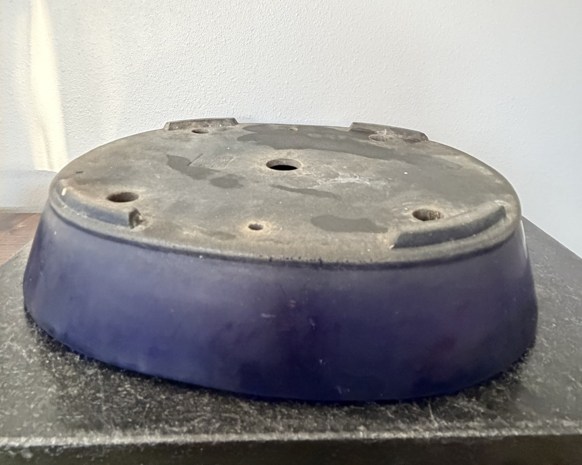 Koyo Ruri Blue Oval Bonsai Pot, vintage Tokoname