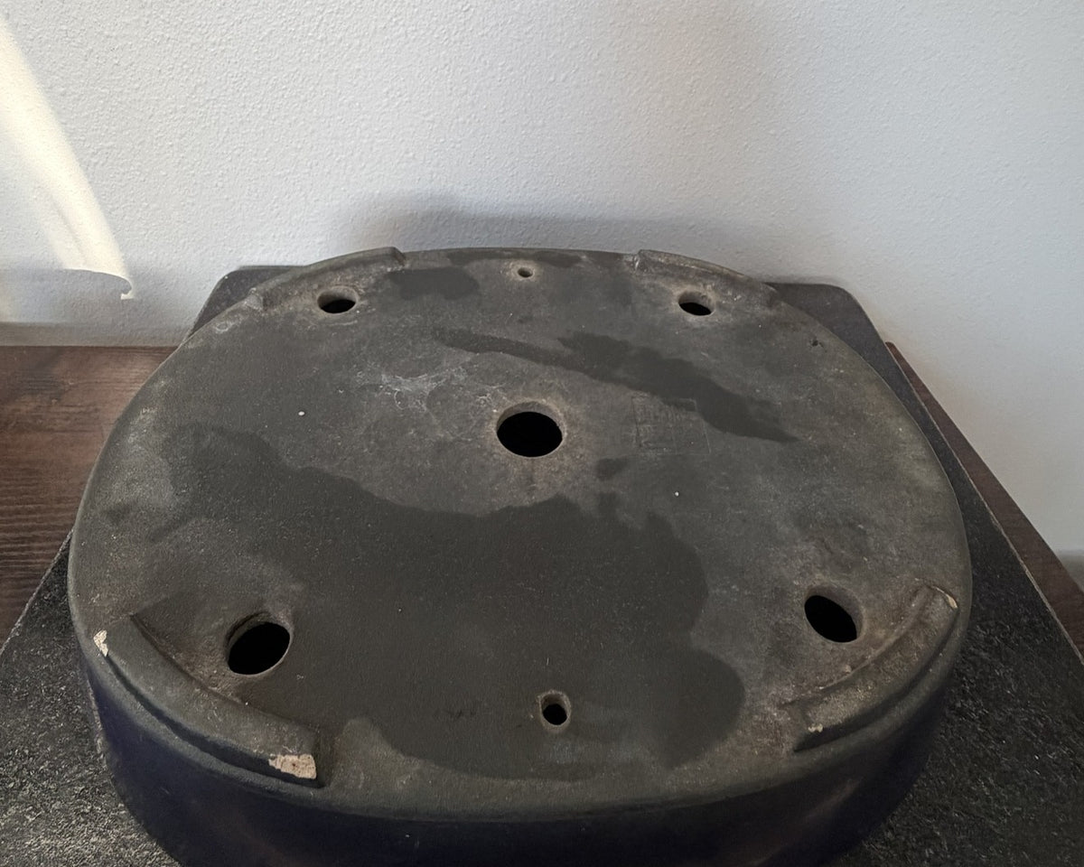 Koyo Ruri Blue Oval Bonsai Pot, vintage Tokoname