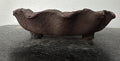 Ryugaku free-form round bonsai pot, side profile