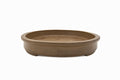 Large Oval Glazed Japanese Bonsai Pot – Suzuki Suzan Kiln Double Chop, Flared Thick Rim, Smooth Corners