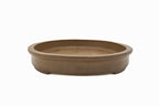 Large Oval Glazed Japanese Bonsai Pot – Suzuki Suzan Kiln Double Chop, Flared Thick Rim, Smooth Corners